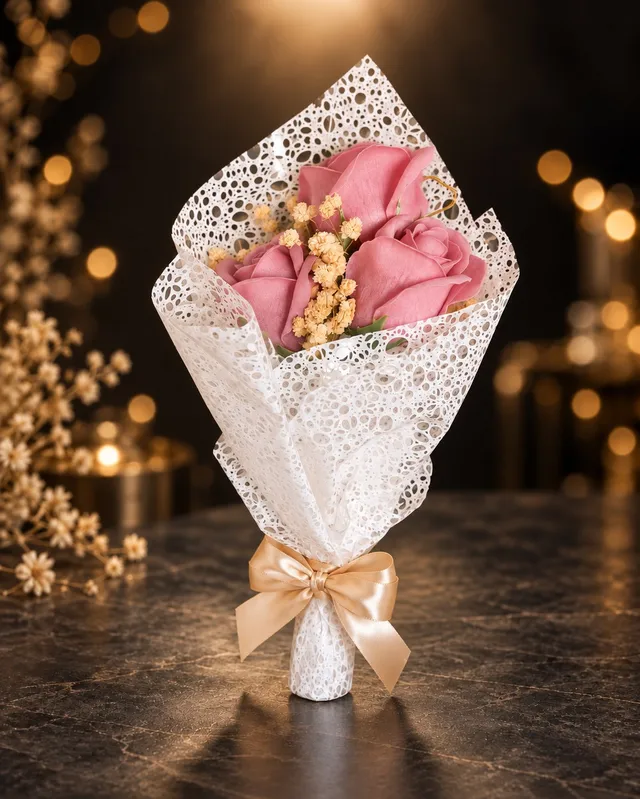 Букет „Dusty Rose“ с пепелно розови рози за учител